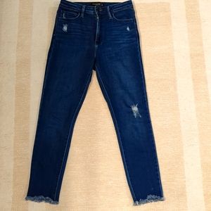 Just Black denim high waisted skinny jeans Sz 27 dark blue
